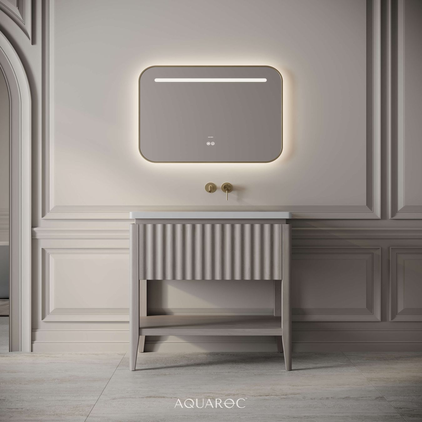 Kensington Vanity Unit & Stone Basin 800mm Sabbia Grigio Oak